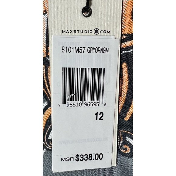 Leon Max Studio Womens Gray Sleeveless Satin Like Midi Cocktail Dress Sz 12 New - Picture 8 of 10